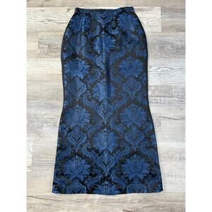 Vintage J. Peterman Silk Maxi Skirt – Baroque Brocade Asian-Inspired Print – 6